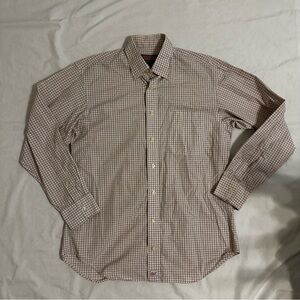 Vineyard Vines Men’s Button Up Long Sleeve Size M Plaid 100% Cotton White Red